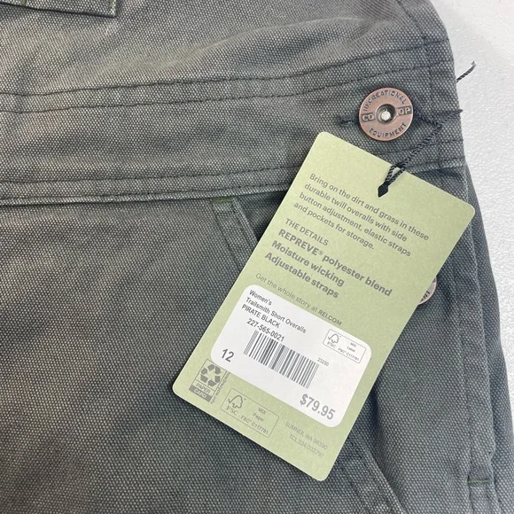 REI Co-op Trailsmith Short Overalls Women’s 12 NWT Utility Hiking Black - Picture 4 of 8